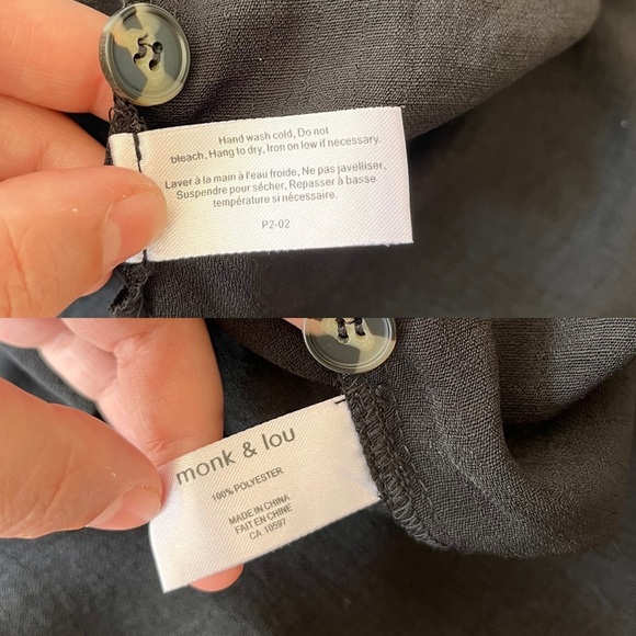 NWOT Monk & Lou Black Button-Front Jumpsuit M - Picture 7 of 11